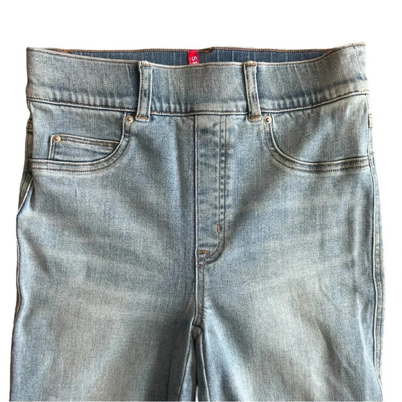 SPANX Distressed Skinny Jeans Light Vintage Wash Pull On Tummy Control - Picture 6 of 13